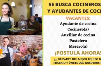 Se busca cocineros y meseros
