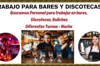 vacantes de trabajo para discotecas y bares
